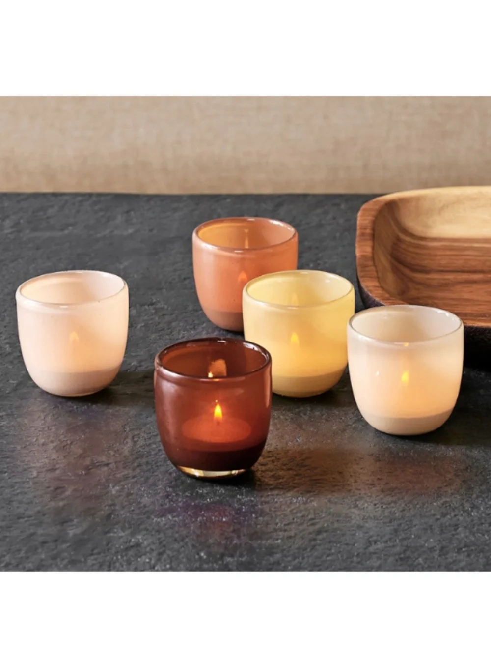 Set/5 Glass Candle Holders